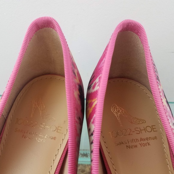 Saks Fifth Avenue Pink Tie Dye Ballet Flats 7.5 - Picture 5 of 8